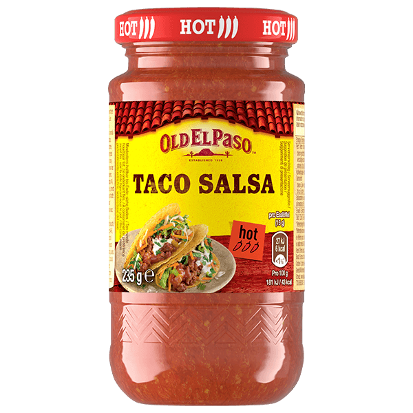 ein Glas Old El Paso Taco Salsa scharf, 235 g